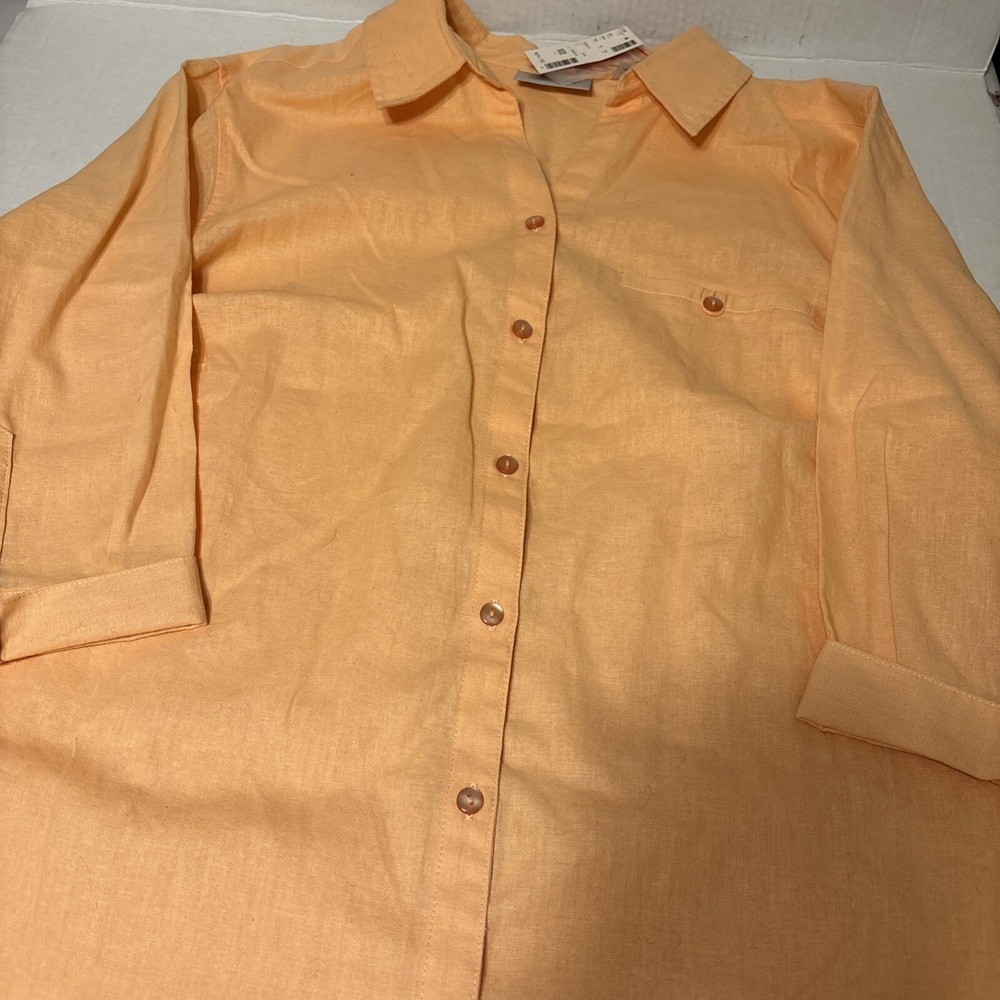 Avenue Shirt Women's 18/20 Red Button Up 3/4 Sleeve
